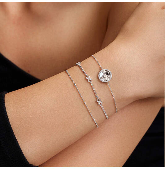  Sunshine Chaser - Zilver / Gerodineerd - Zirkonia - 18,5cm